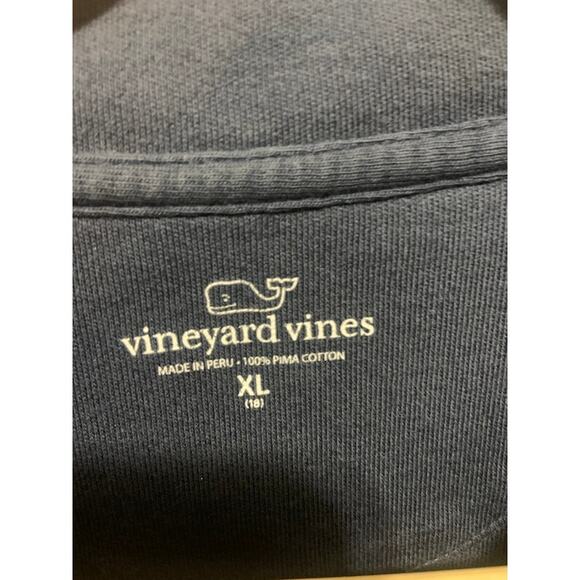 Vineyard Vines pullover shirt navy blue henley quarter zip s KIDS XL (18) - Picture 4 of 6